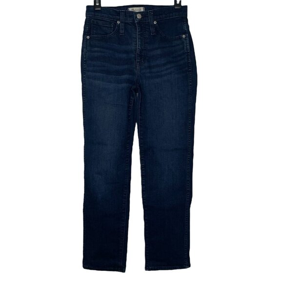 Madewell Stovepipe High Rise Womens Jeans Size 25 Straight Leg Blue #AF699 - Picture 1 of 6